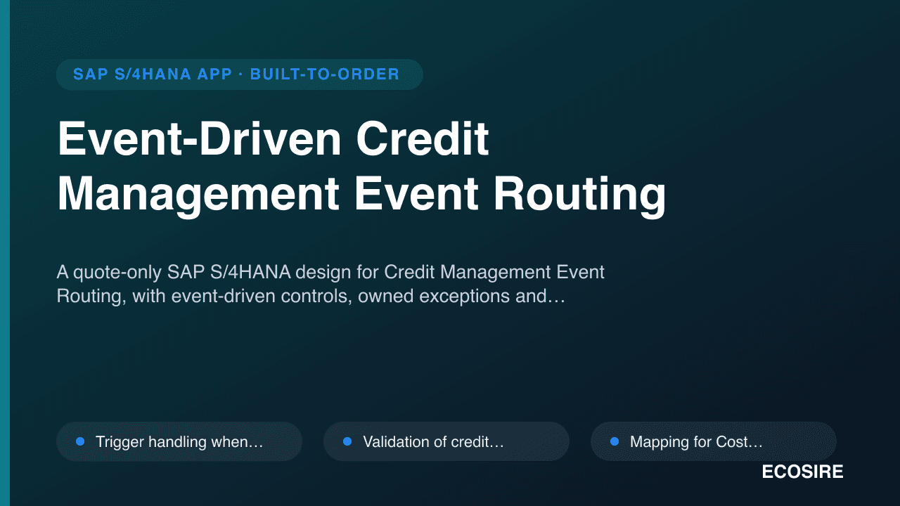 Event-Driven Credit Management Event Routing