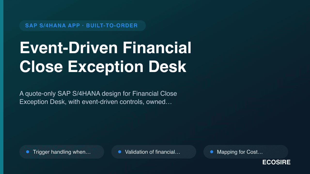 Event-Driven Financial Close Exception Desk