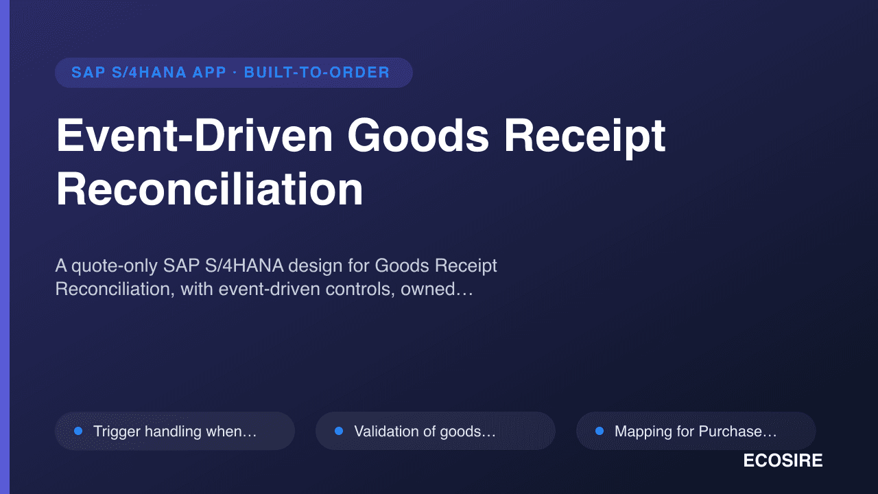 Event-Driven Goods Receipt Reconciliation
