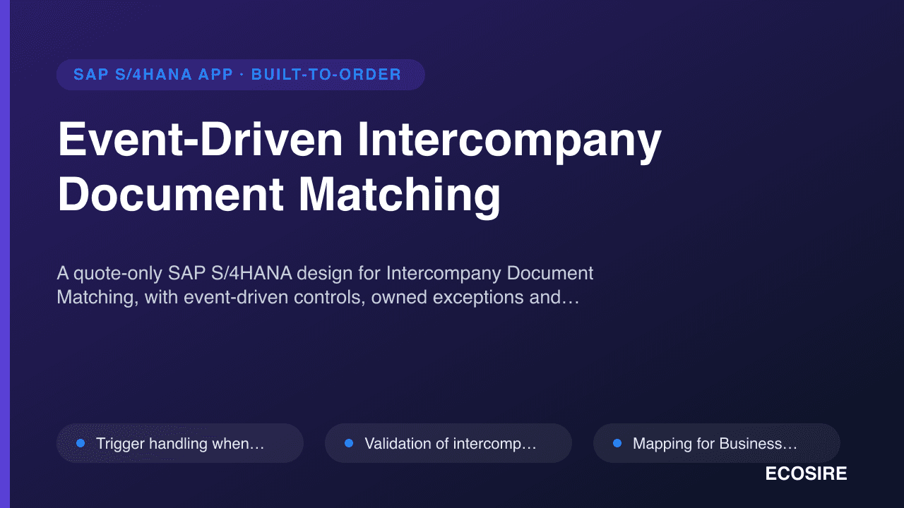 Event-Driven Intercompany Document Matching