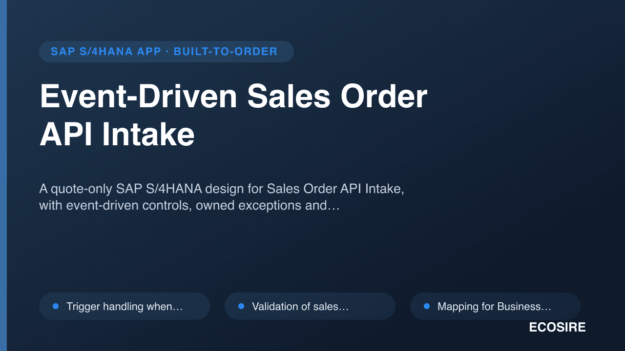 Event-Driven Sales Order API Intake