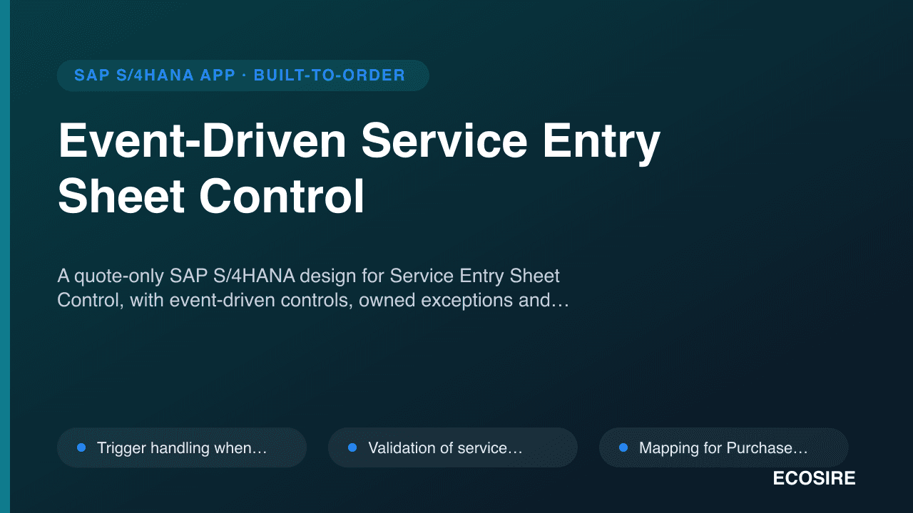 Event-Driven Service Entry Sheet Control