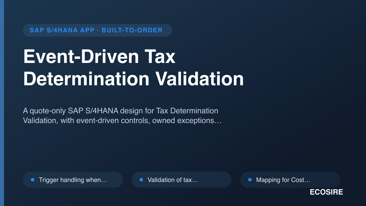 Event-Driven Tax Determination Validation