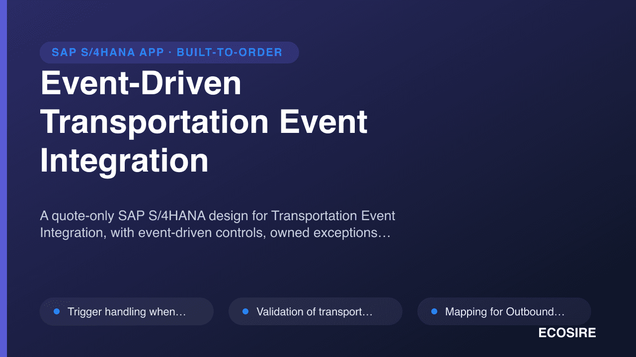 Event-Driven Transportation Event Integration