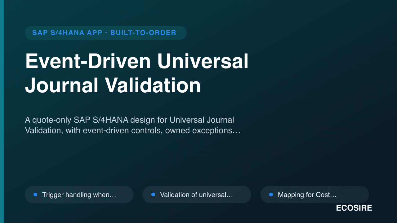 Event-Driven Universal Journal Validation