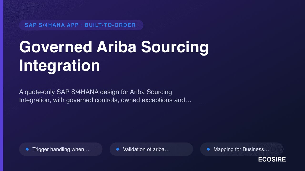 Governed Ariba Sourcing Integration