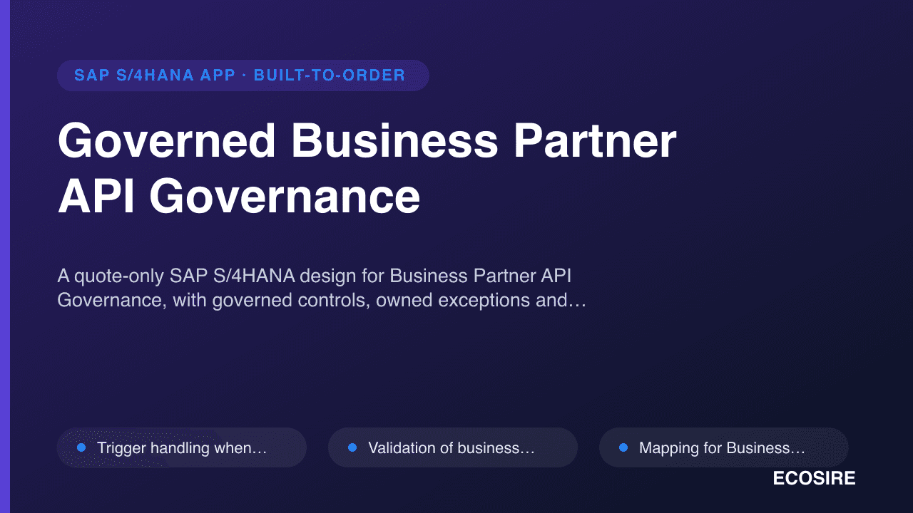 Governed Business Partner API Governance