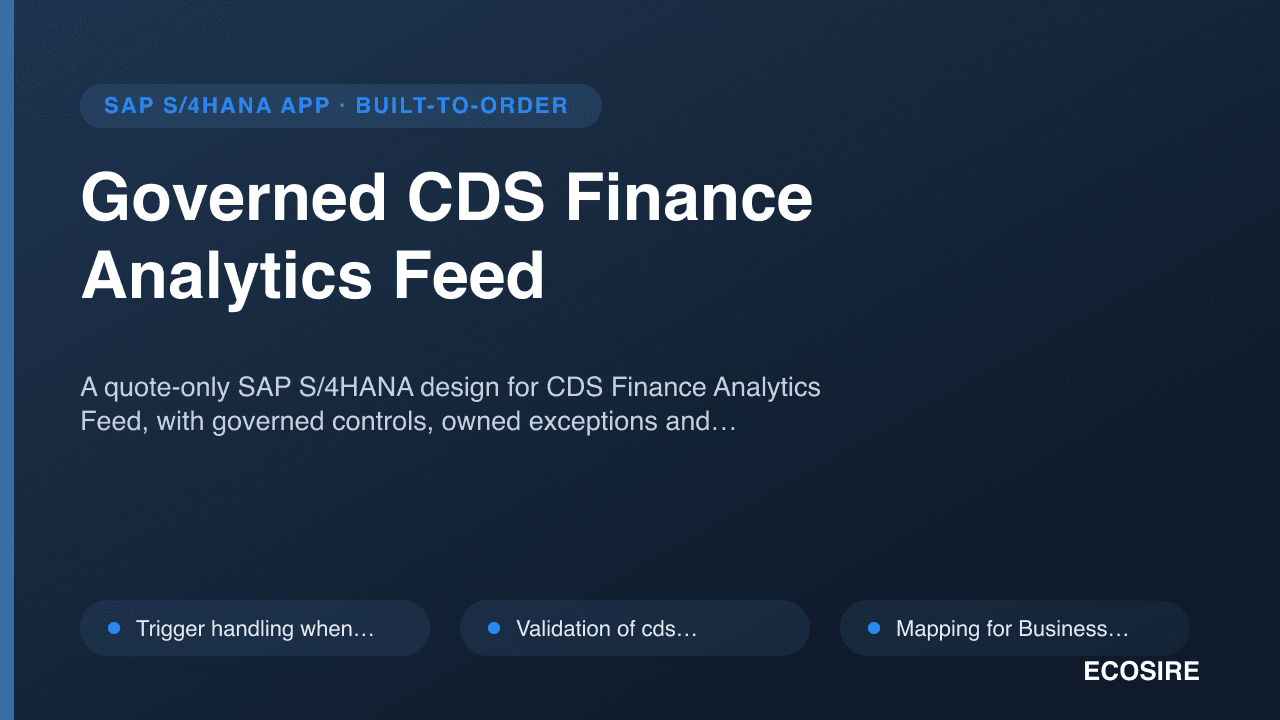 Governed CDS Finance Analytics Feed