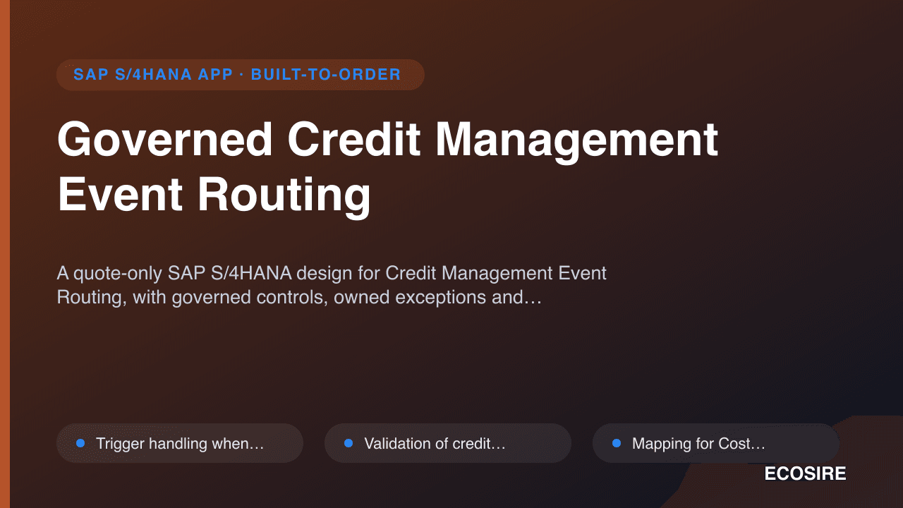 Governed Credit Management Event Routing