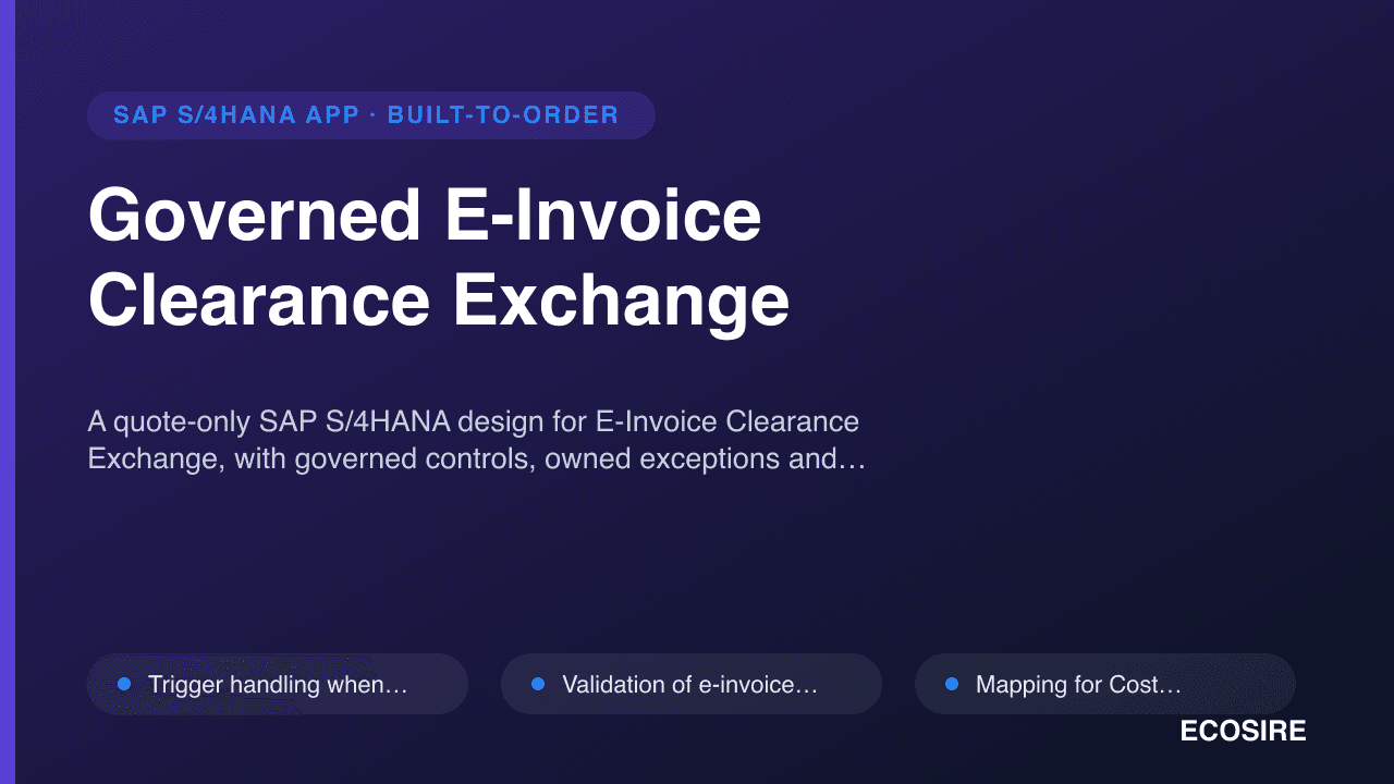 Governed E-Invoice Clearance Exchange