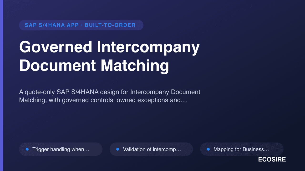 Governed Intercompany Document Matching
