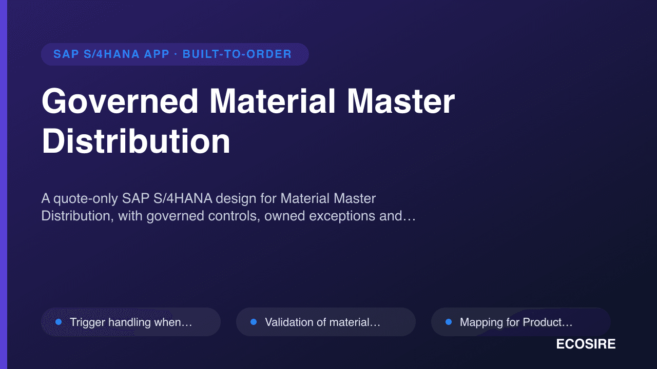 Governed Material Master Distribution