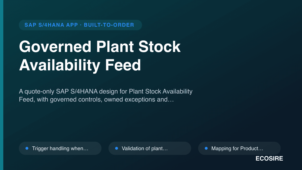 Governed Plant Stock Availability Feed
