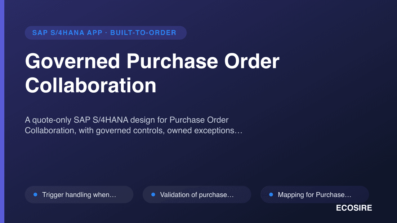 Governed Purchase Order Collaboration