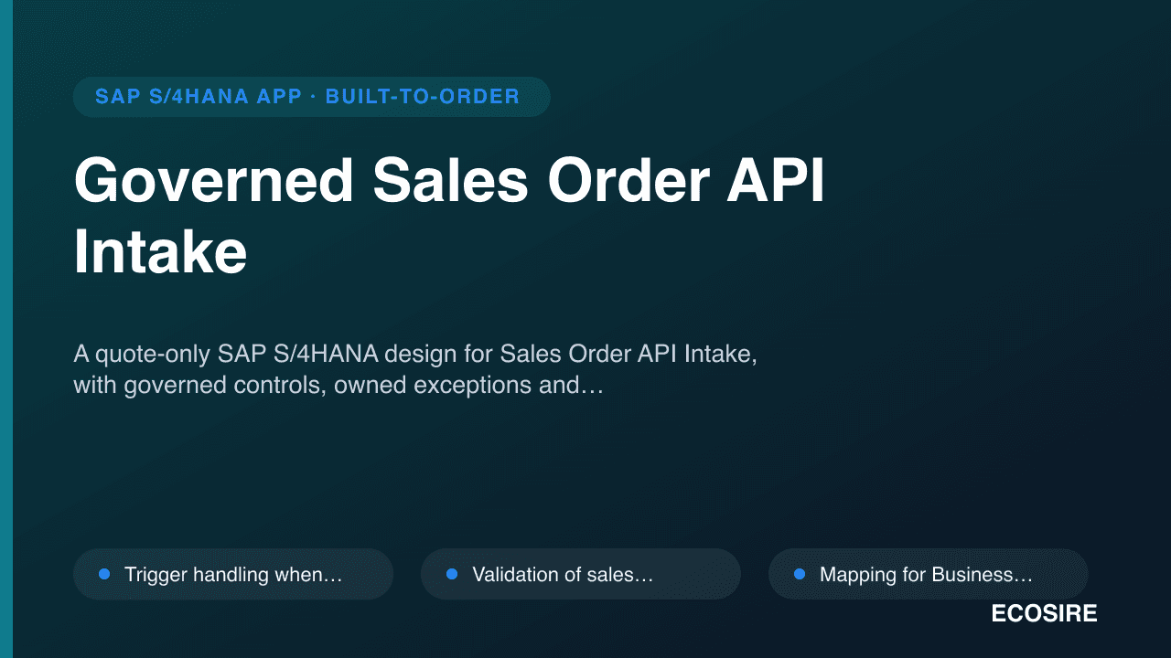 Governed Sales Order API Intake