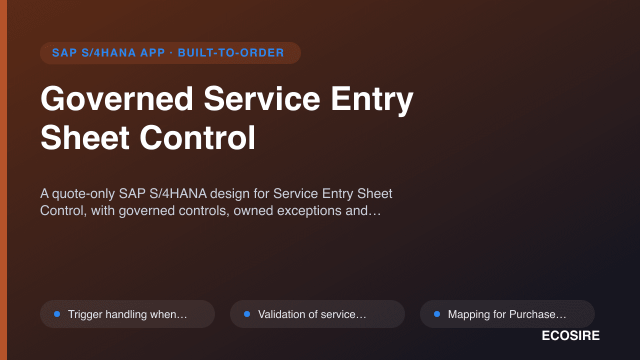 Governed Service Entry Sheet Control