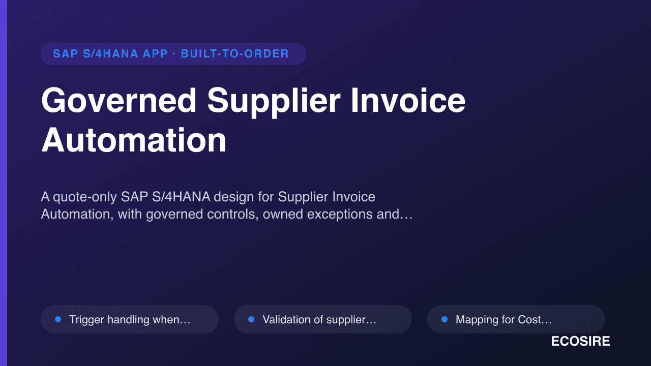 Governed Supplier Invoice Automation