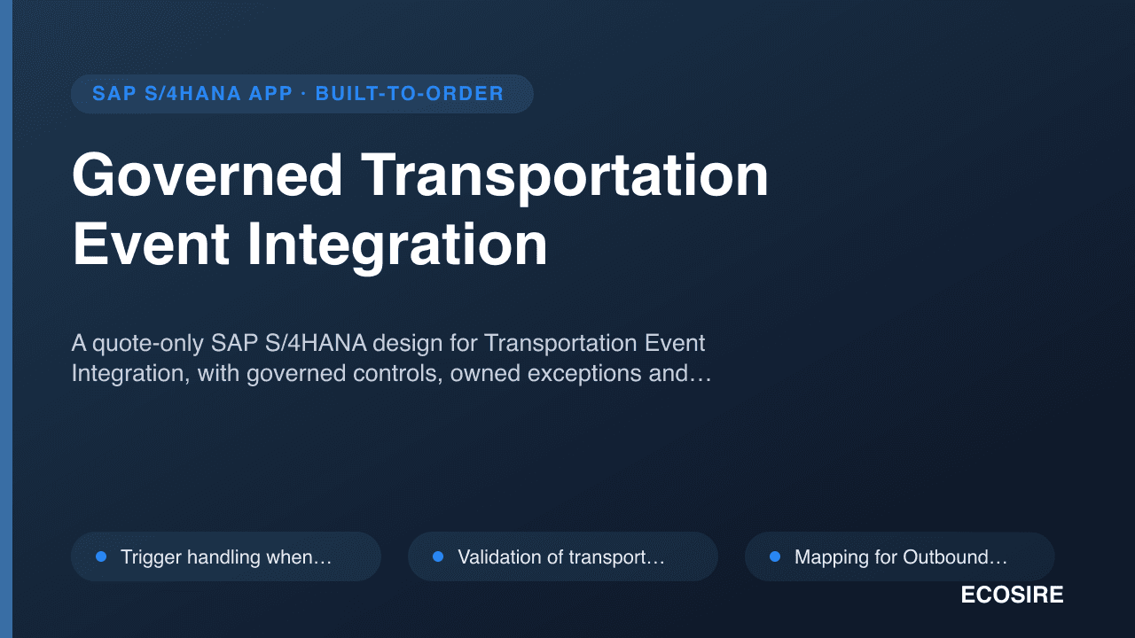 Governed Transportation Event Integration