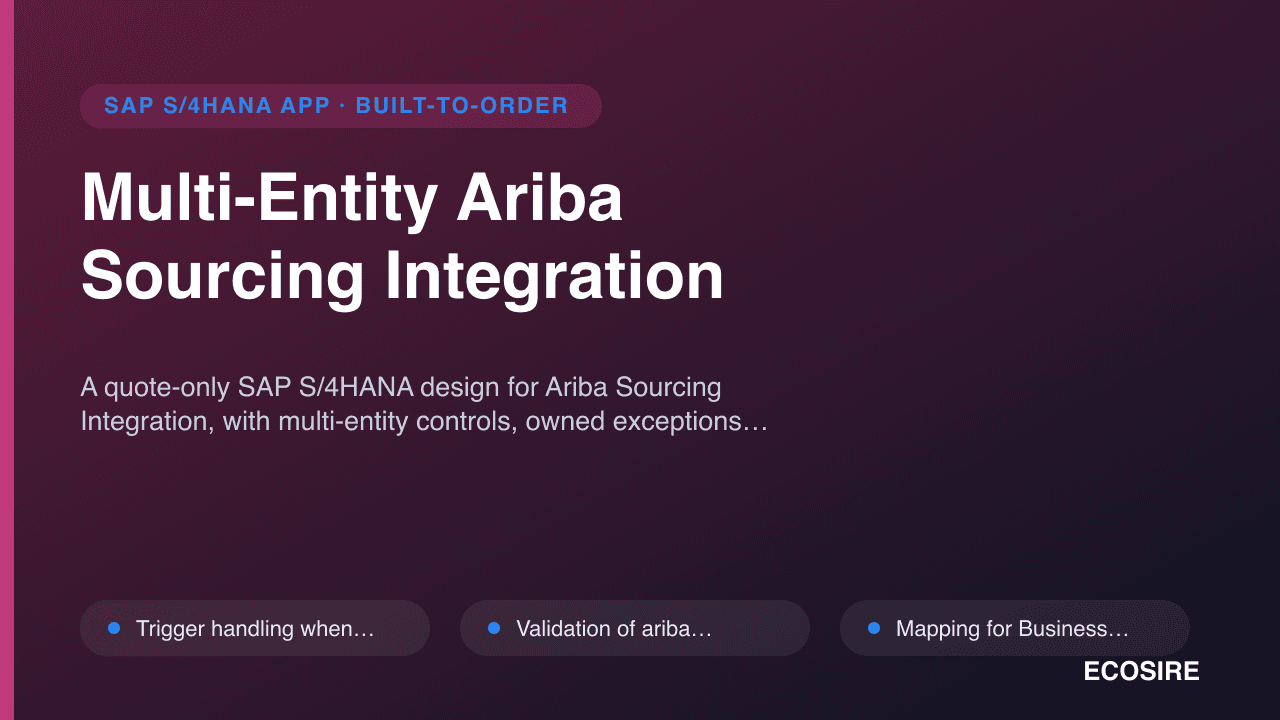 Multi-Entity Ariba Sourcing Integration