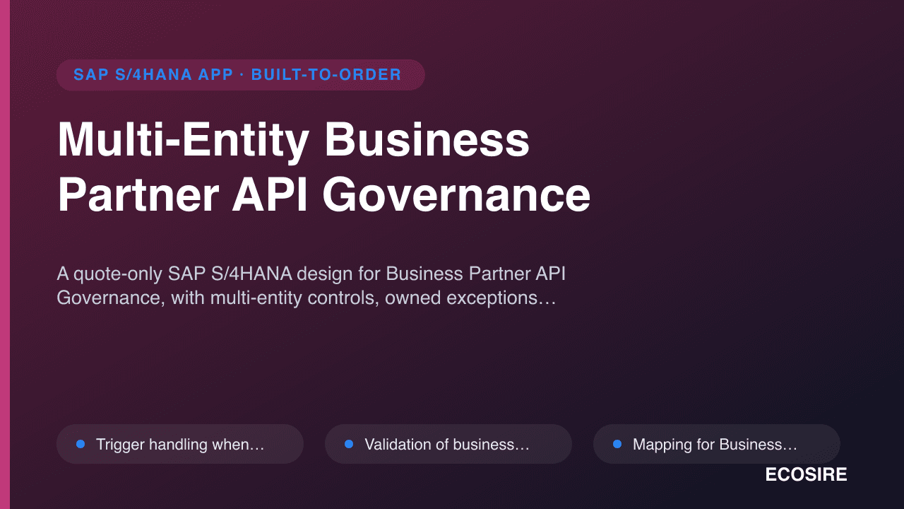 Multi-Entity Business Partner API Governance