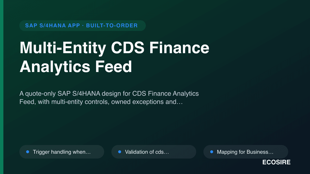 Multi-Entity CDS Finance Analytics Feed