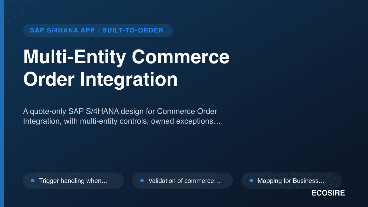 Multi-Entity Commerce Order Integration