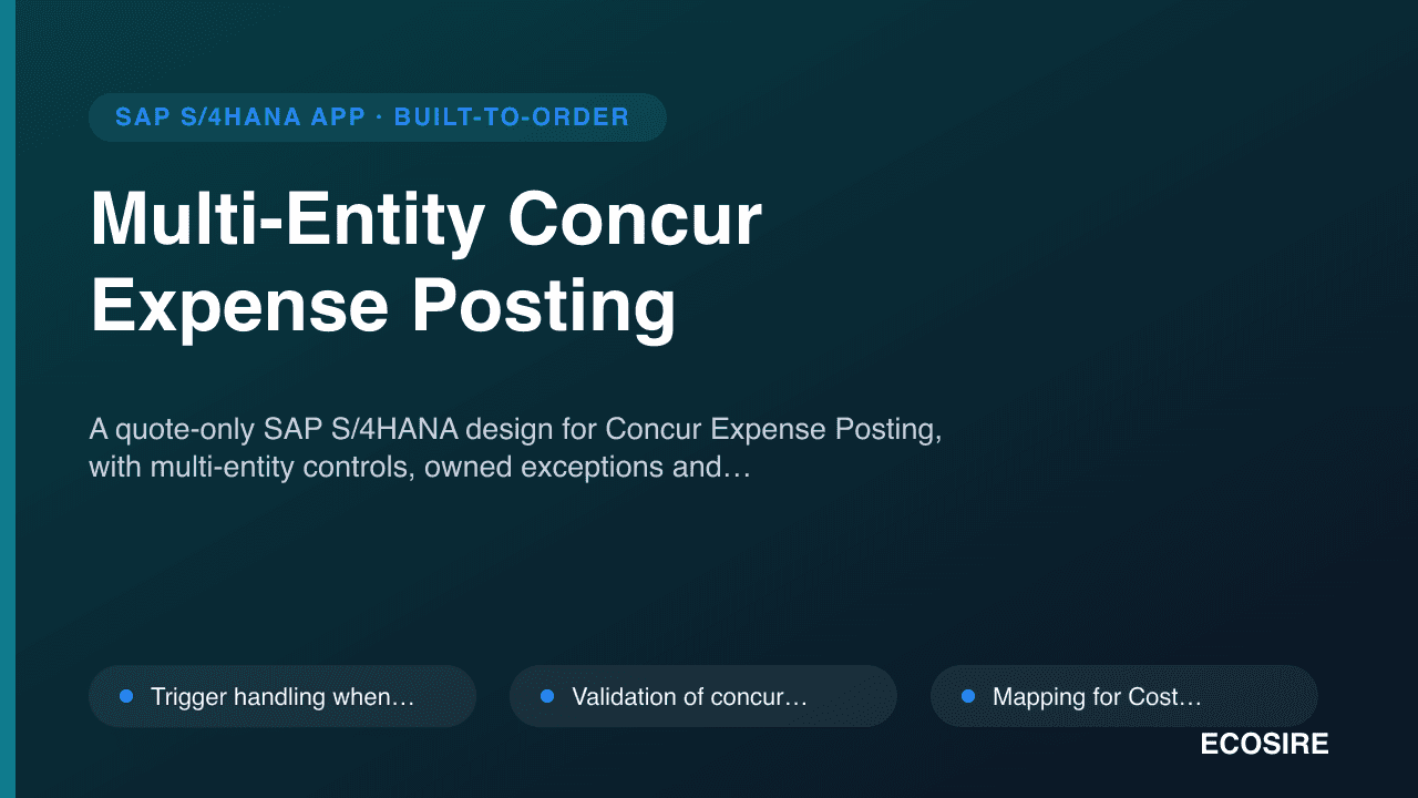 Multi-Entity Concur Expense Posting