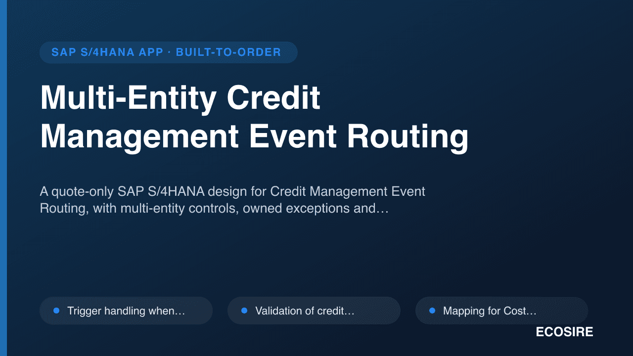 Multi-Entity Credit Management Event Routing