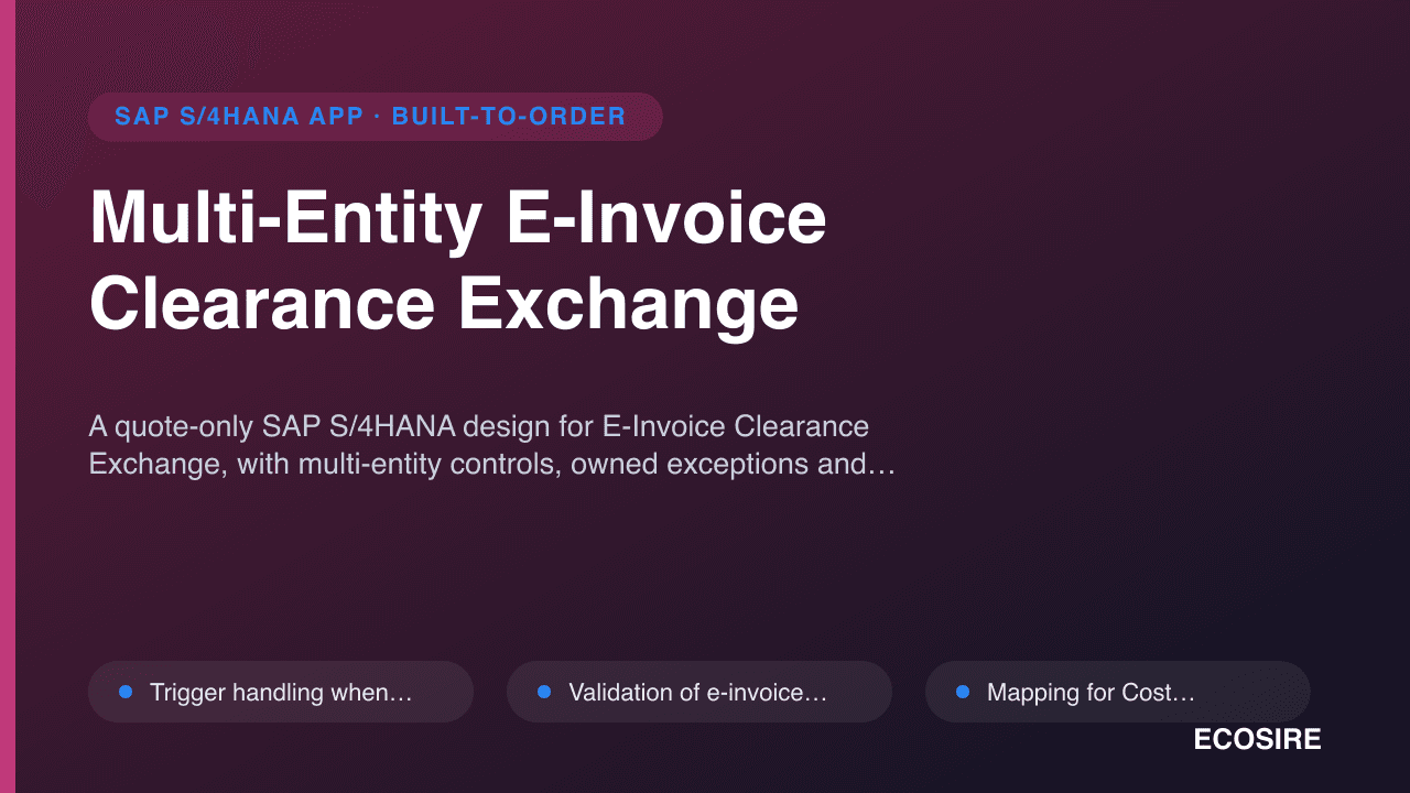 Multi-Entity E-Invoice Clearance Exchange