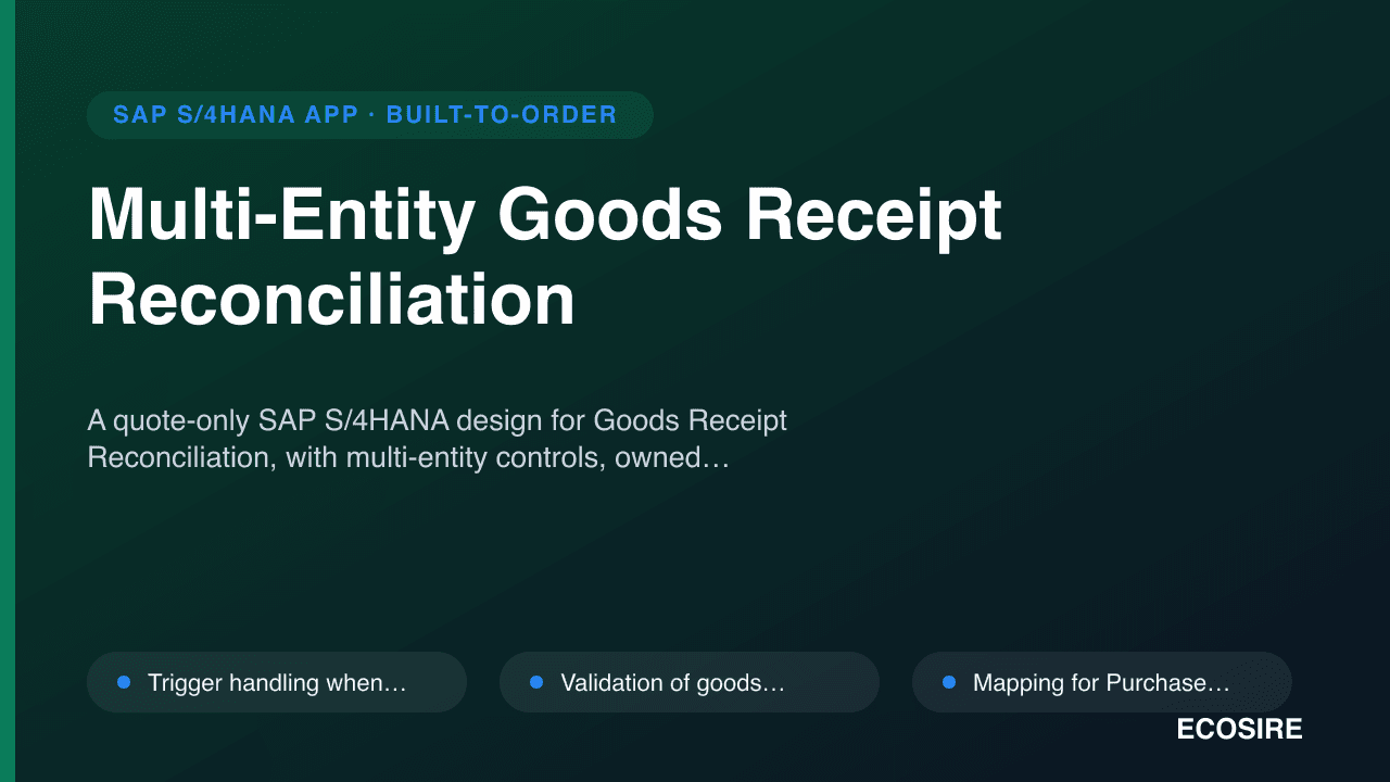 Multi-Entity Goods Receipt Reconciliation