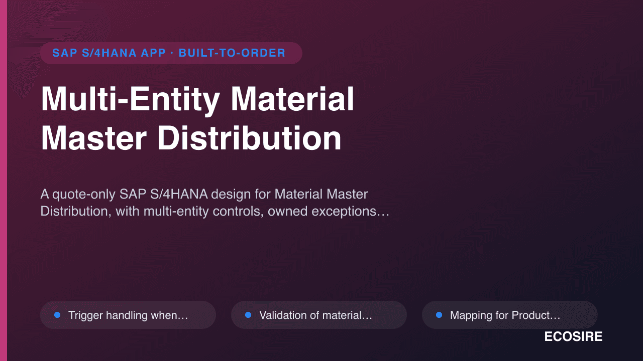 Multi-Entity Material Master Distribution