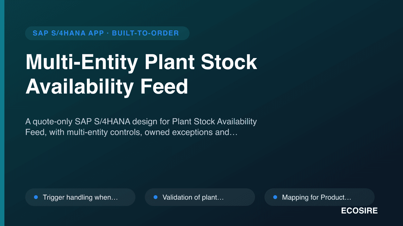 Multi-Entity Plant Stock Availability Feed
