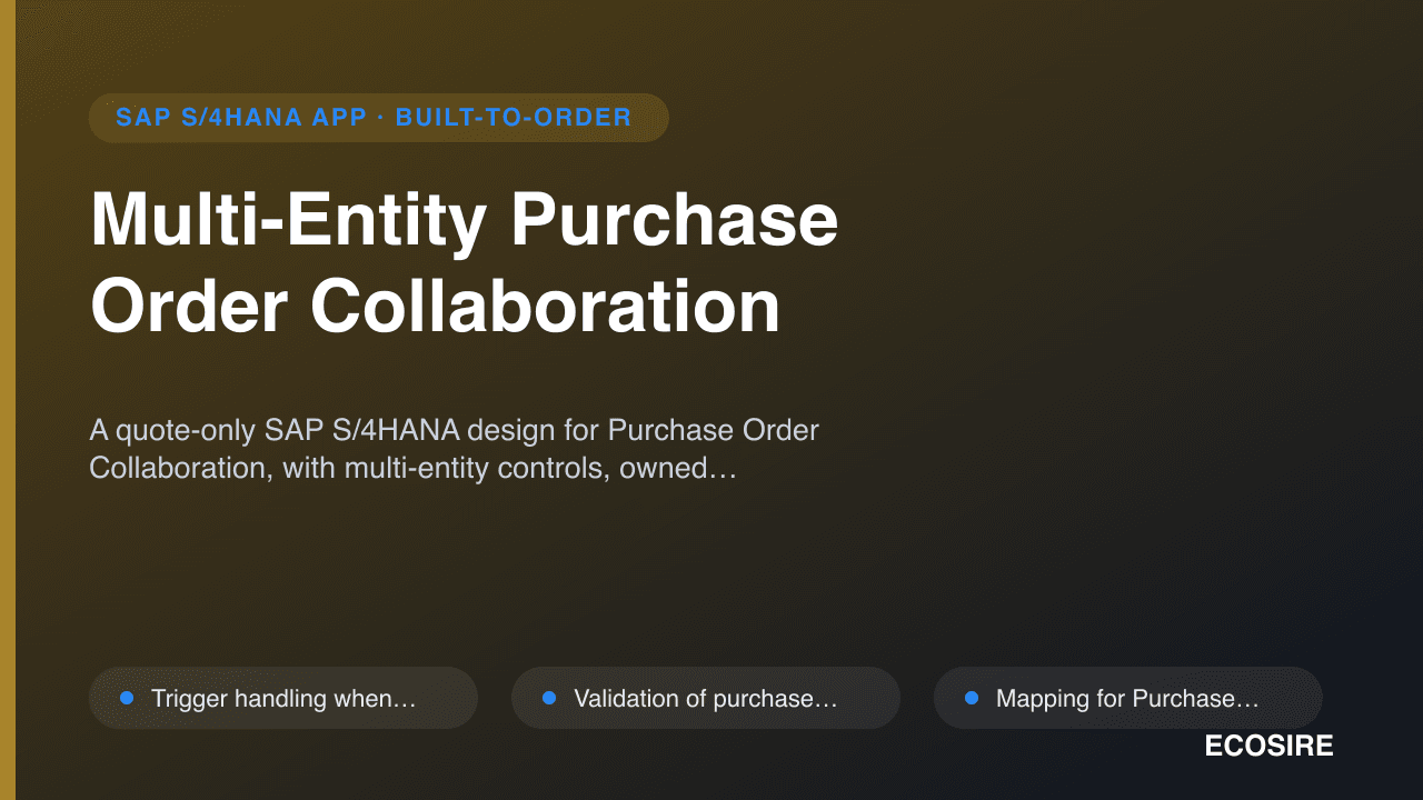 Multi-Entity Purchase Order Collaboration