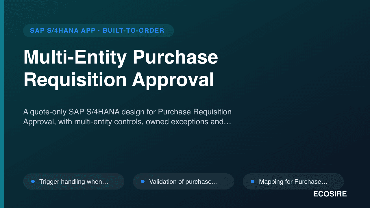Multi-Entity Purchase Requisition Approval
