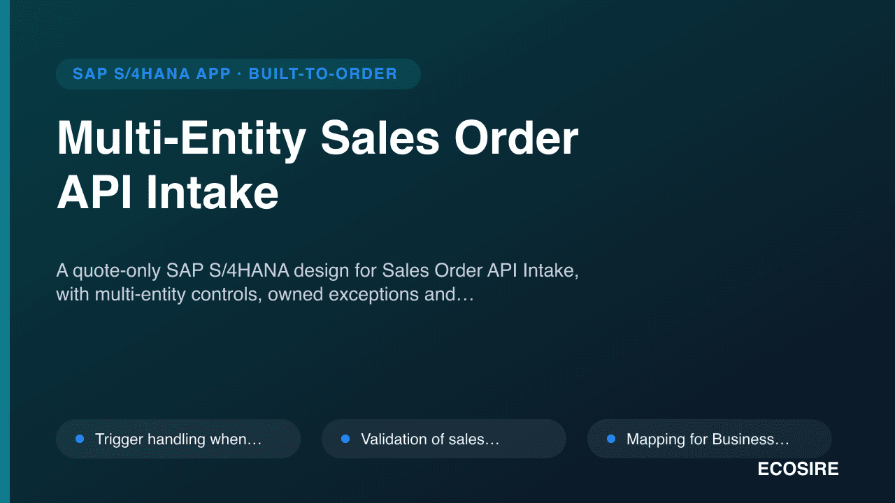 Multi-Entity Sales Order API Intake