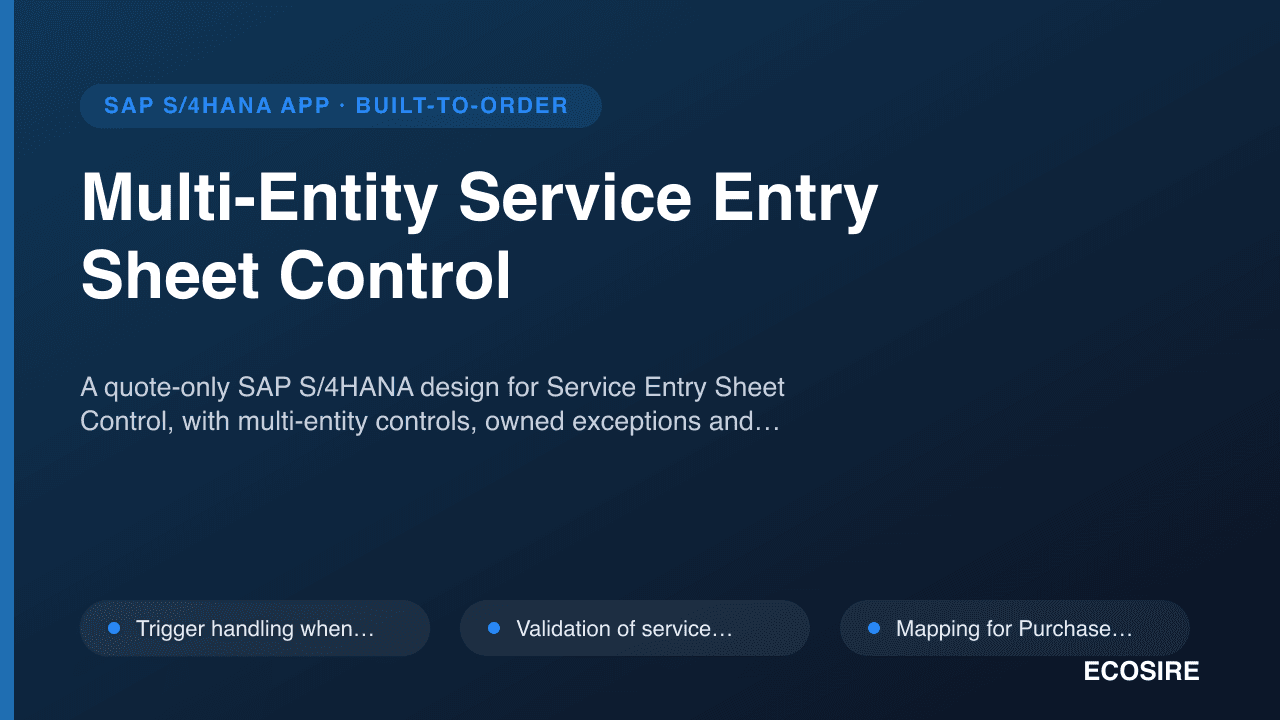 Multi-Entity Service Entry Sheet Control