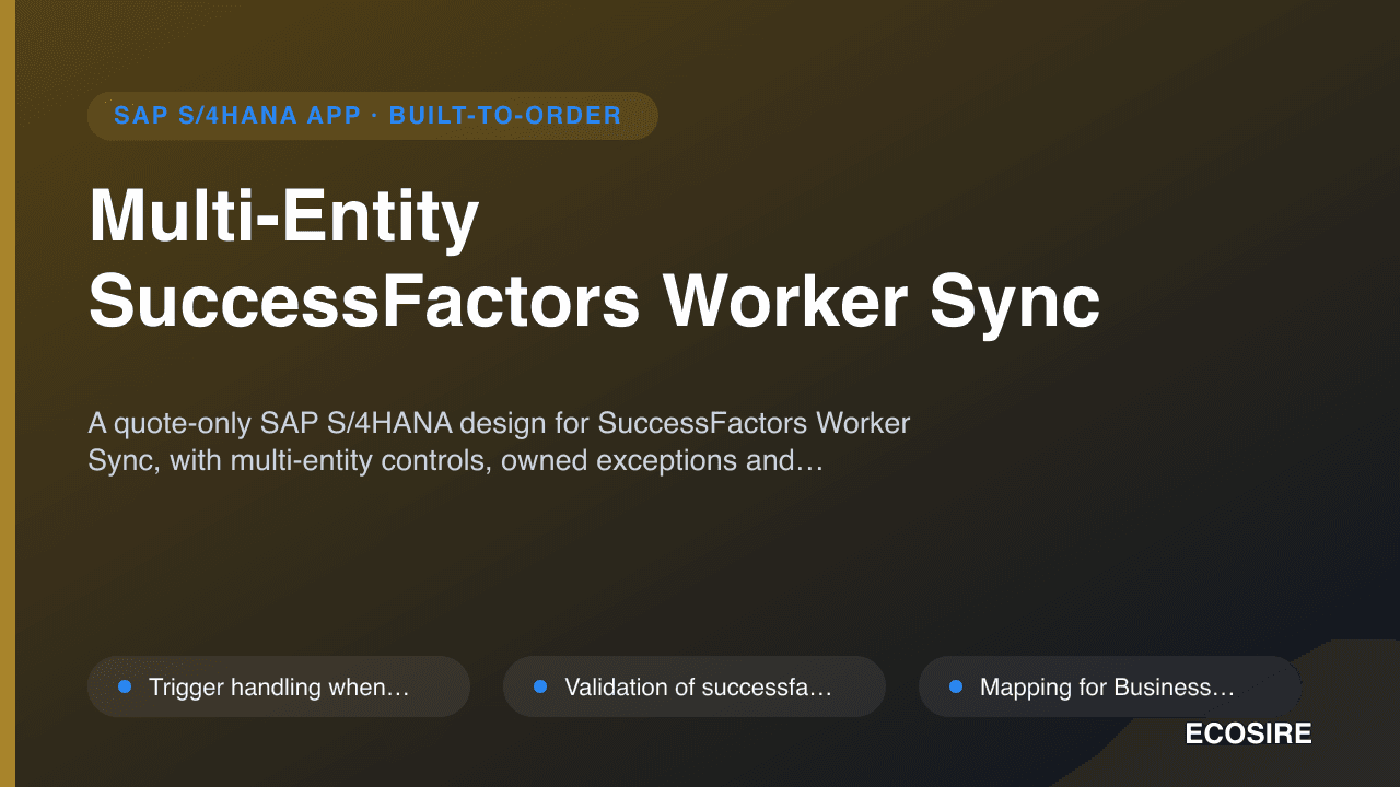 Multi-Entity SuccessFactors Worker Sync