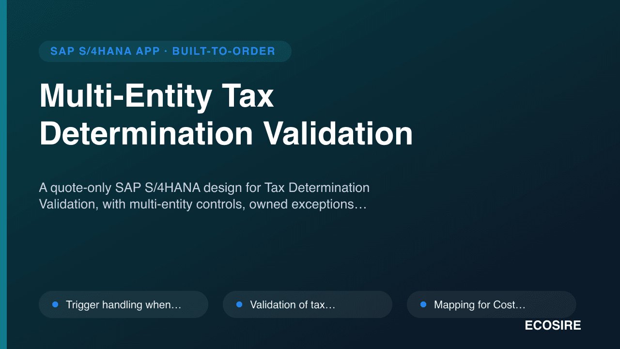 Multi-Entity Tax Determination Validation