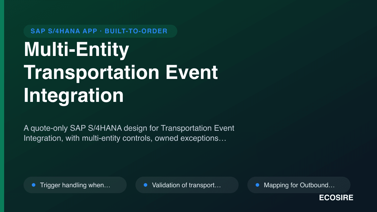 Multi-Entity Transportation Event Integration