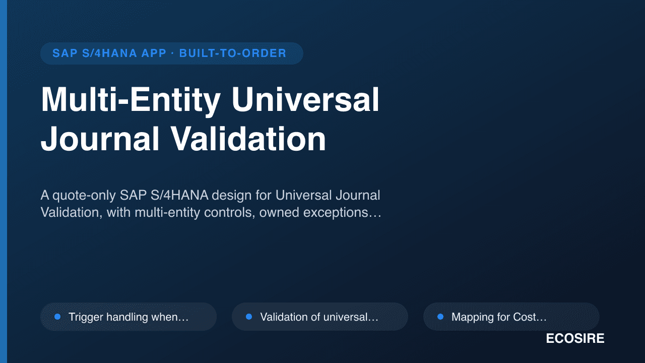 Multi-Entity Universal Journal Validation