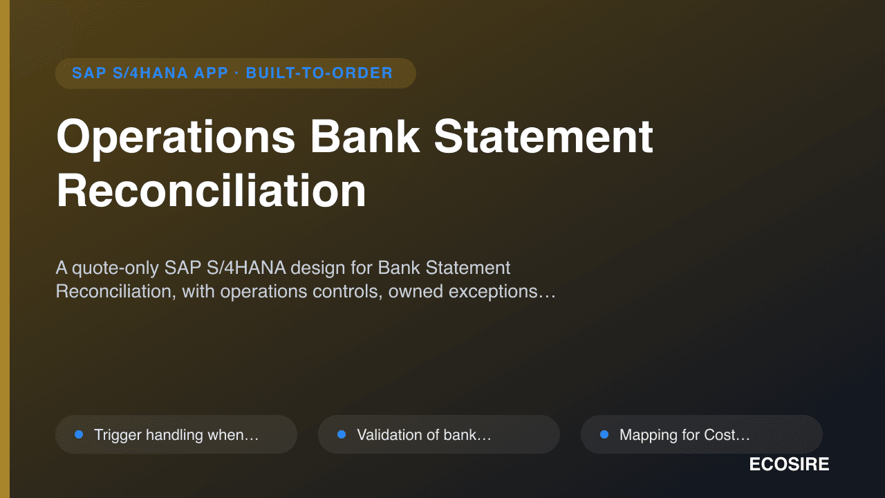 Operations Bank Statement Reconciliation