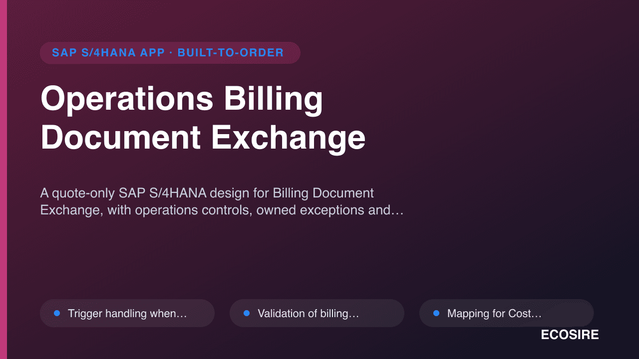 Operations Billing Document Exchange