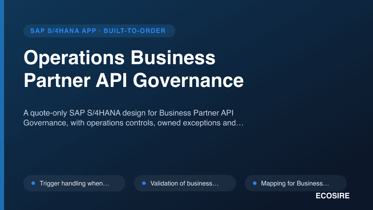 Operations Business Partner API Governance