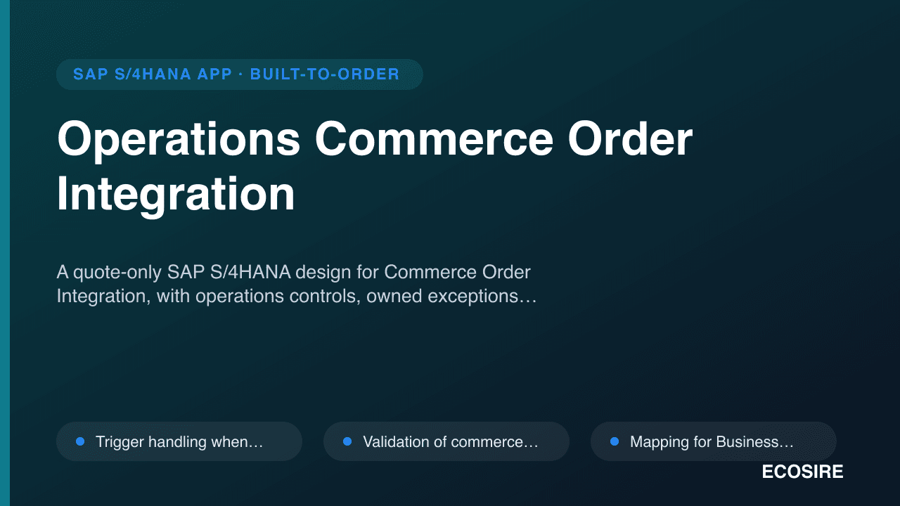 Operations Commerce Order Integration