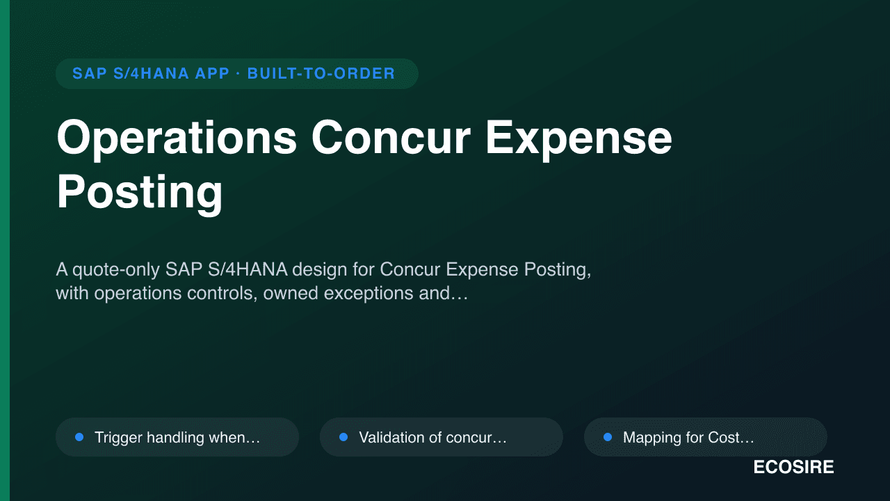 Operations Concur Expense Posting