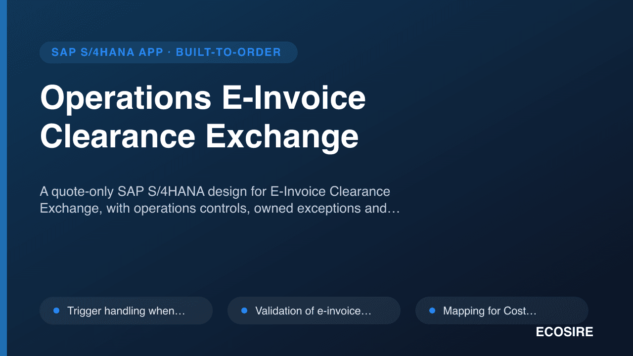 Operations E-Invoice Clearance Exchange