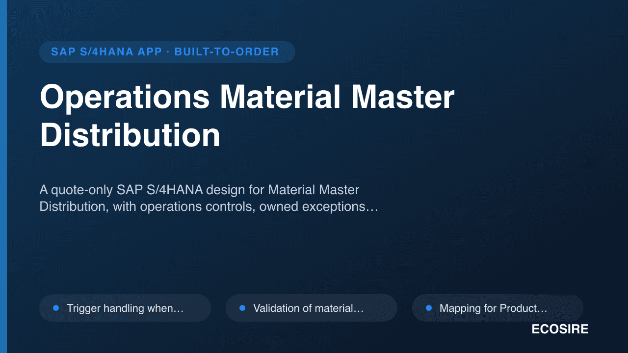 Operations Material Master Distribution