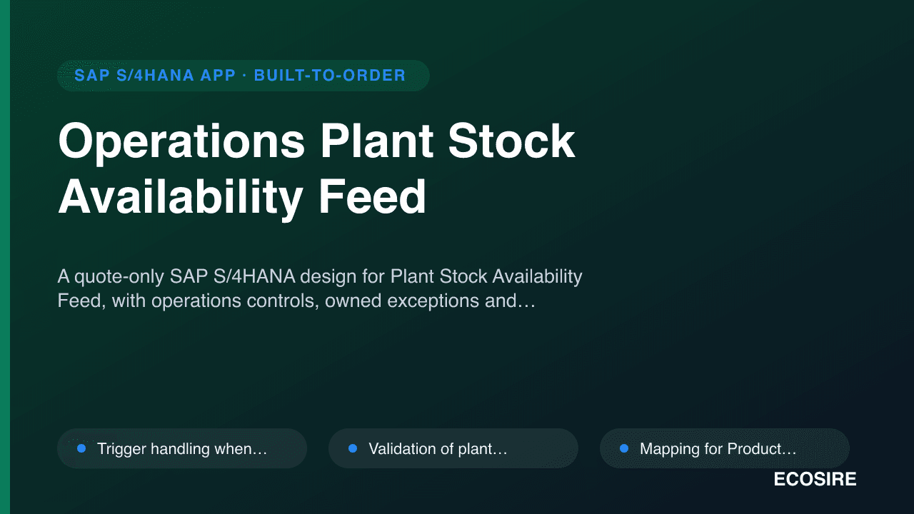 Operations Plant Stock Availability Feed