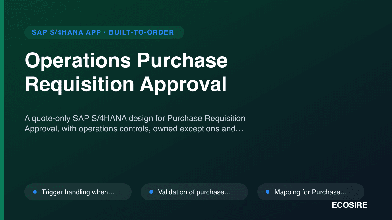 Operations Purchase Requisition Approval
