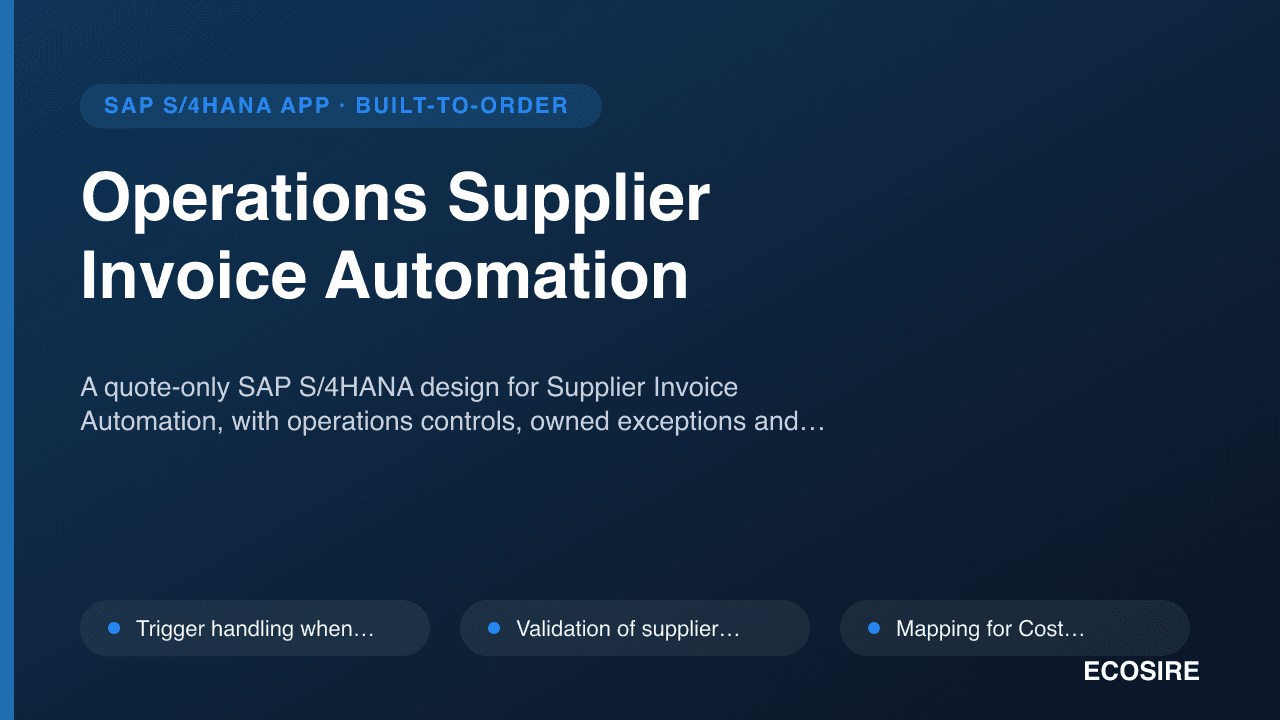 Operations Supplier Invoice Automation